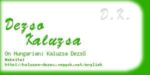 dezso kaluzsa business card